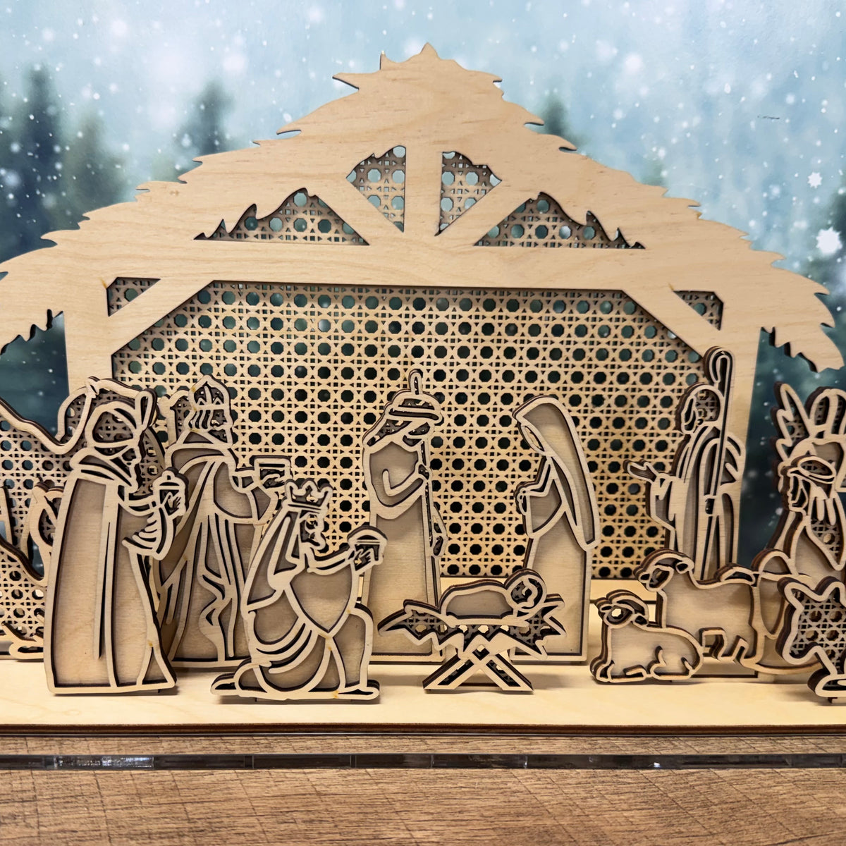 Wood Nativity Set