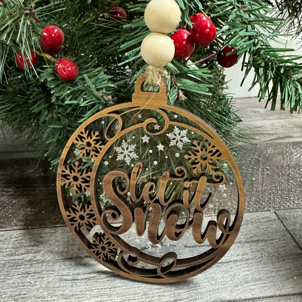 Walnut Clear Acrylic Ornament