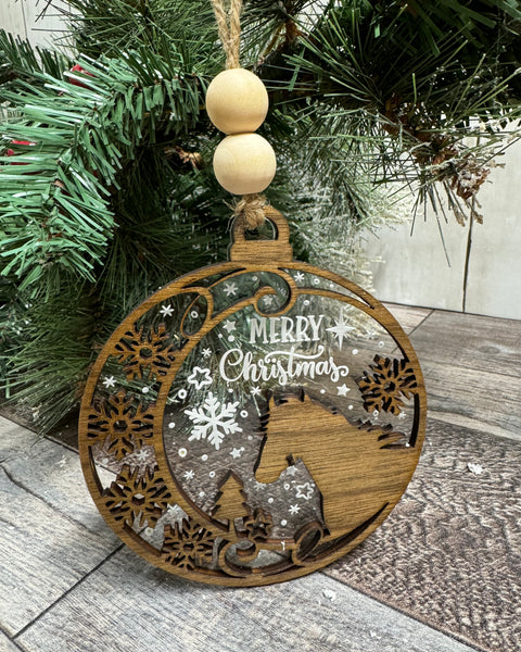 Walnut Clear Acrylic Ornament