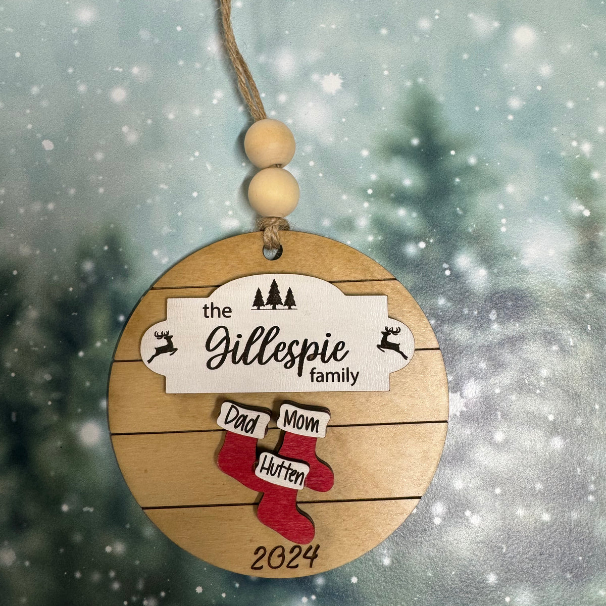 Custom Family Christmas Stocking Ornament