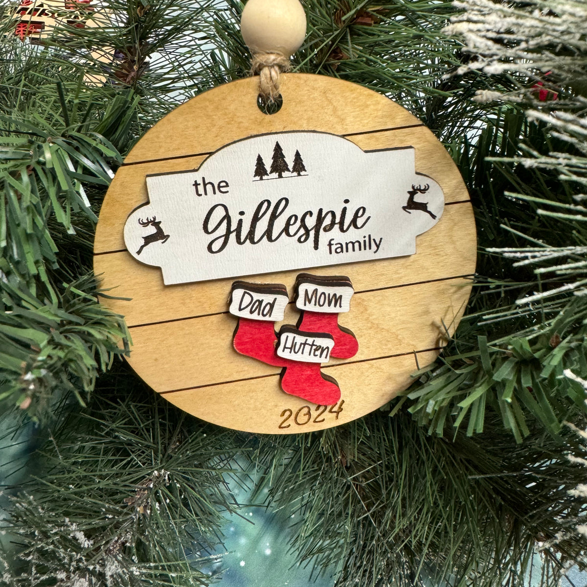 Custom Family Christmas Stocking Ornament