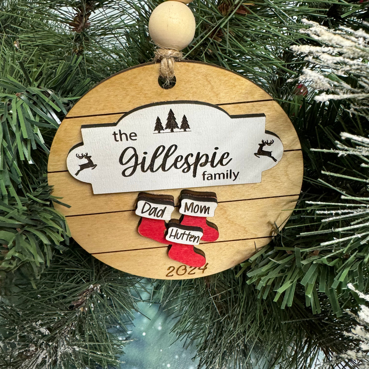 Custom Family Christmas Stocking Ornament