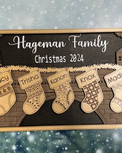 Personalized Christmas Stocking Sign