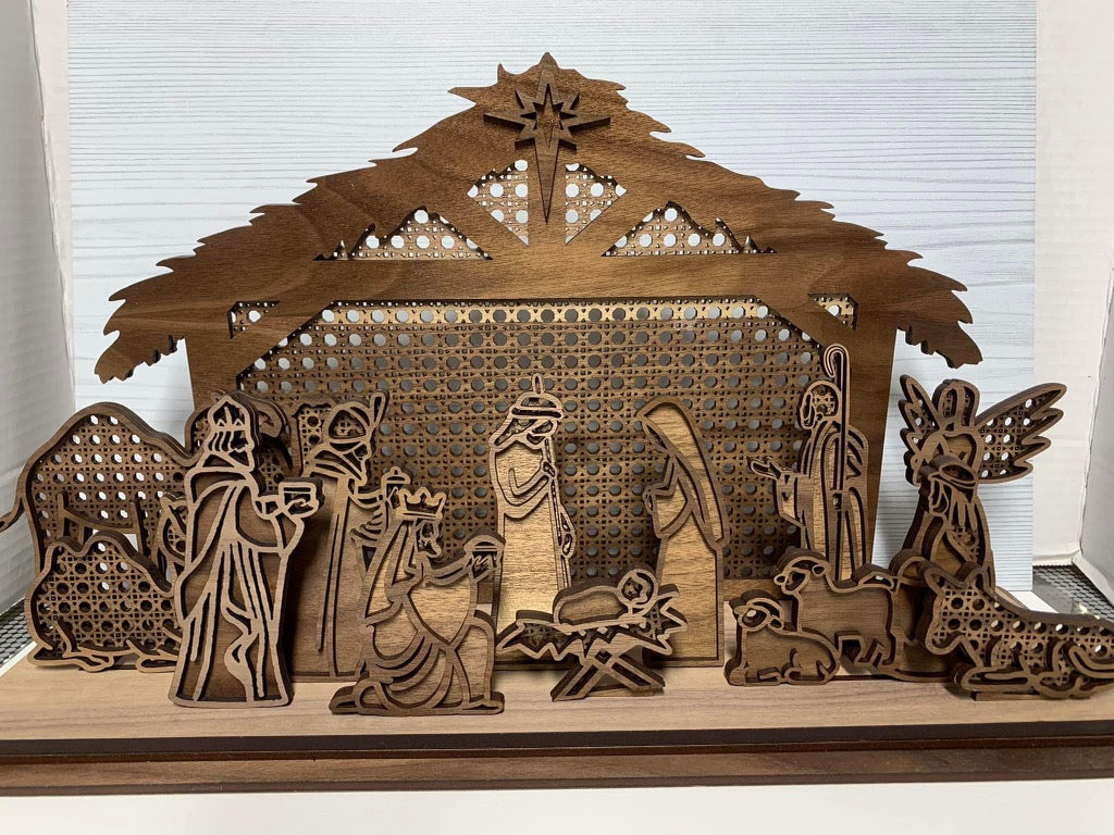 This walnut nativity set is gorgeous and looks stunning with any decor. 