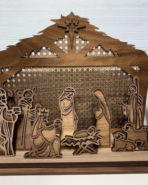 This walnut nativity set is gorgeous and looks stunning with any decor. 