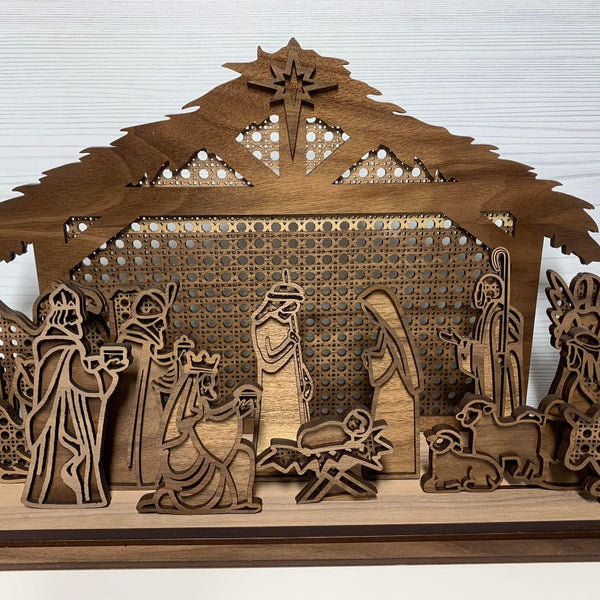 This walnut nativity set is gorgeous and looks stunning with any decor. 