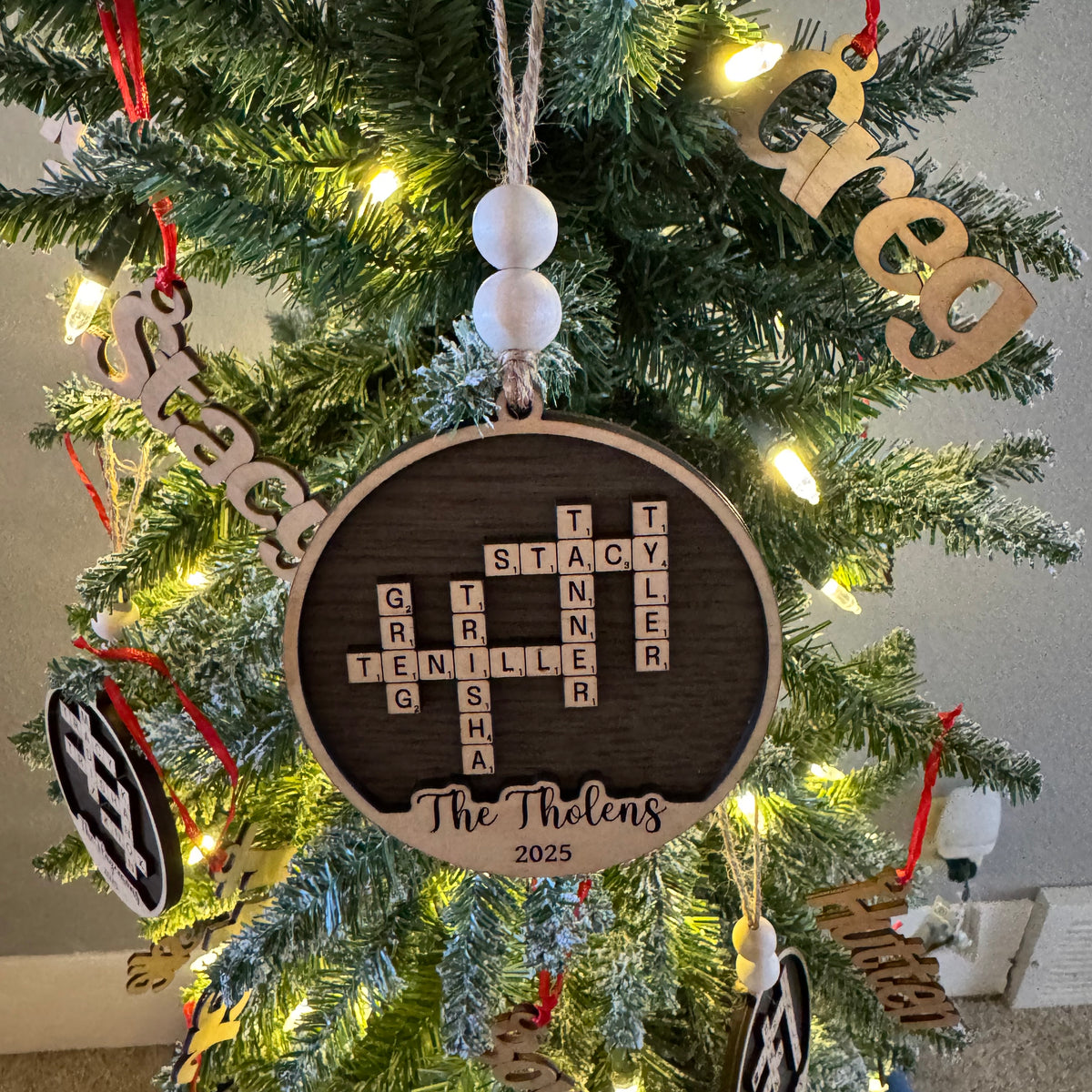 Crossword Name Ornaments