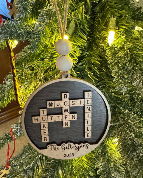 Crossword Name Ornaments