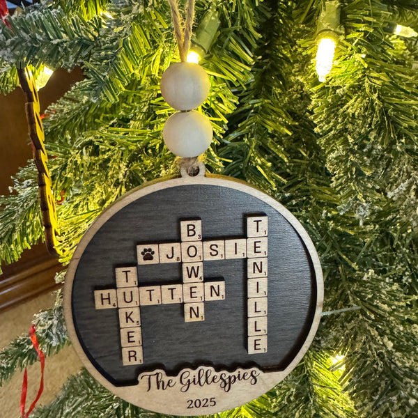 Crossword Name Ornaments