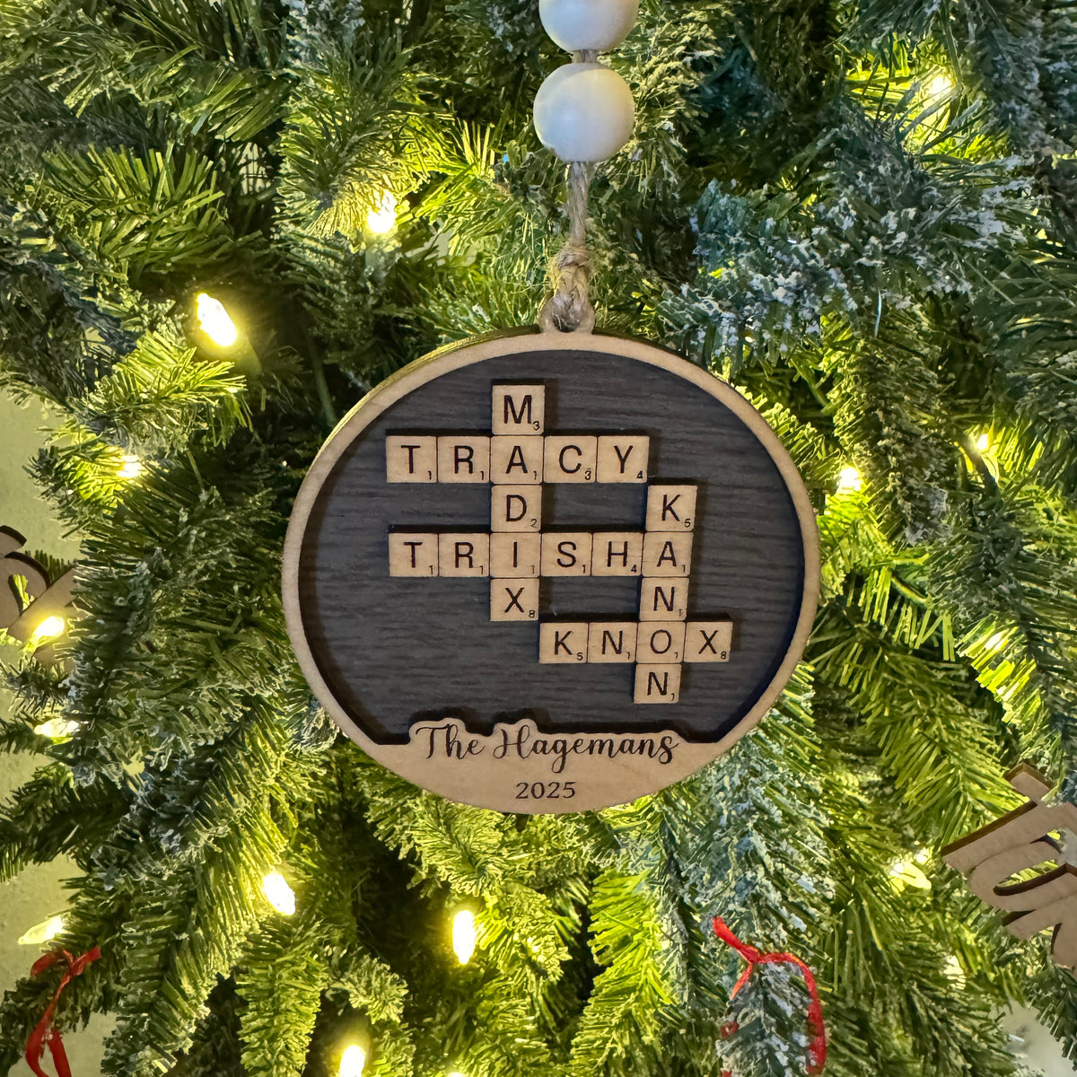 Crossword Name Ornaments
