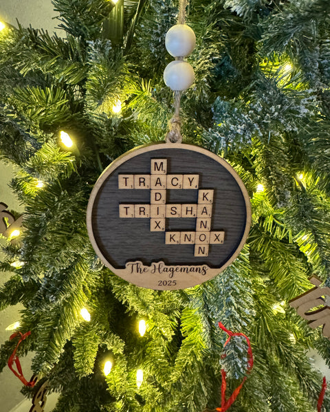Crossword Name Ornaments