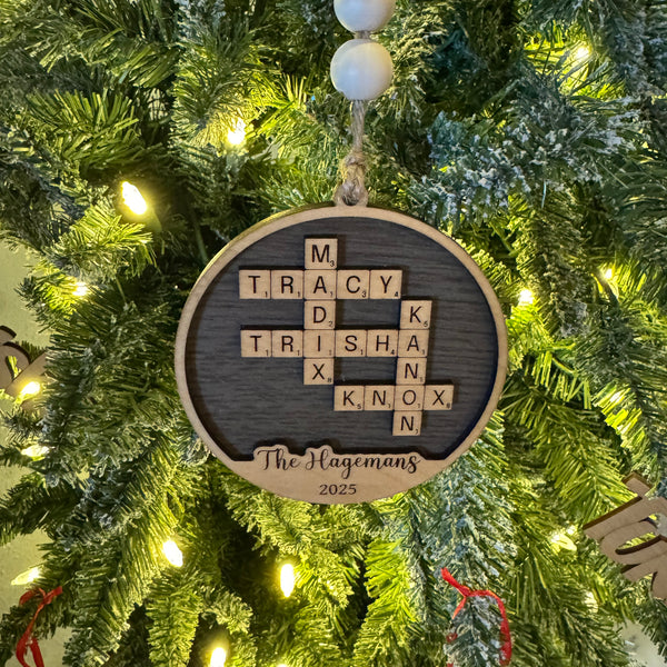 Crossword Name Ornaments