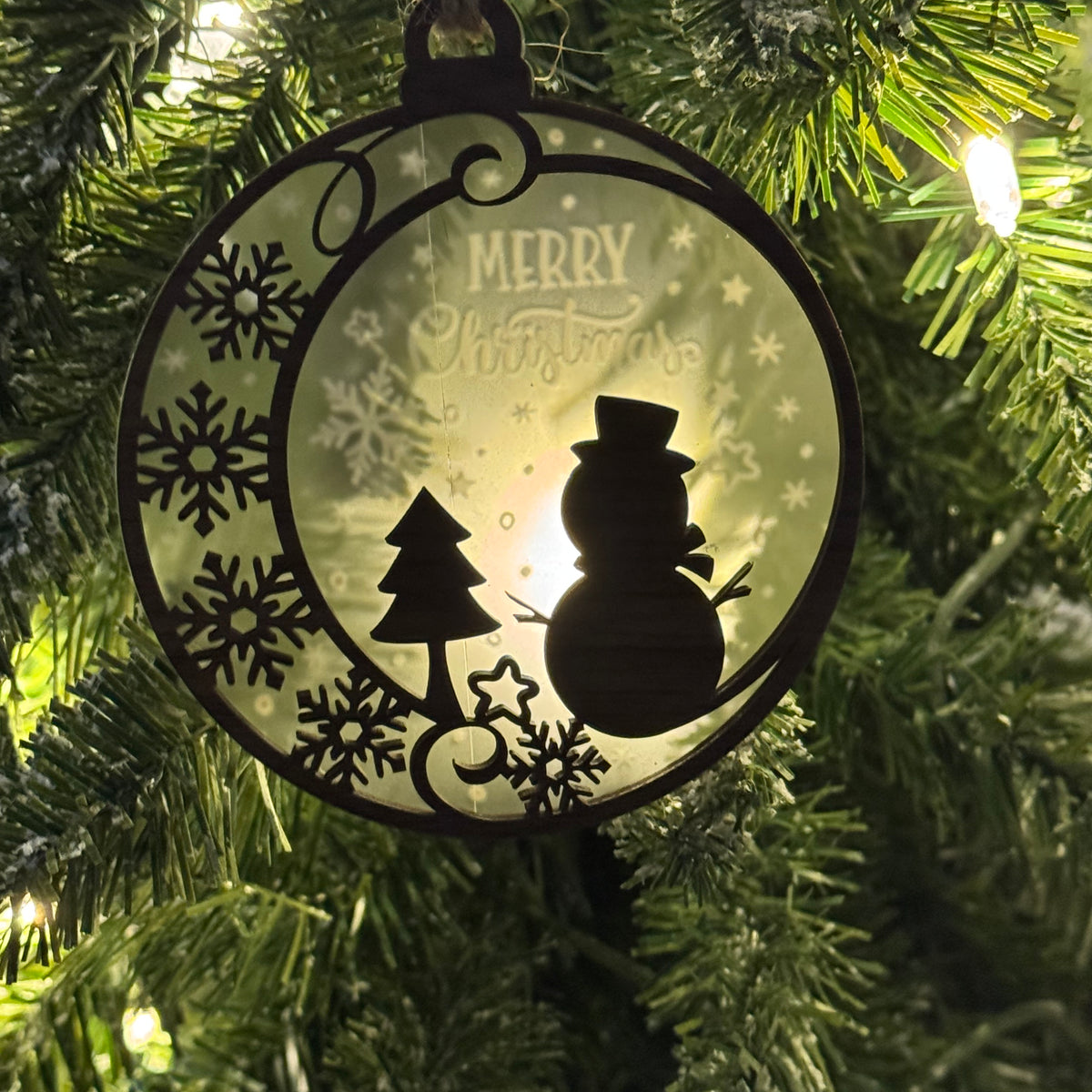 Walnut Clear Acrylic Ornament