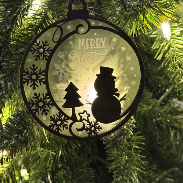 Walnut Clear Acrylic Ornament